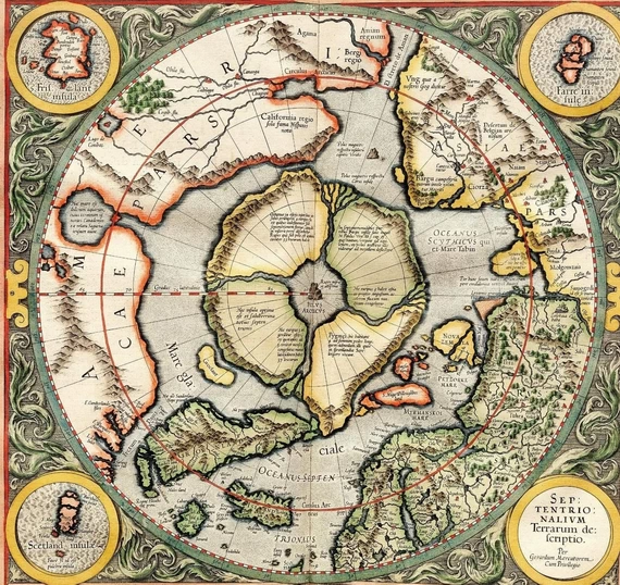 карта Герарда Меркатора 1595 года
