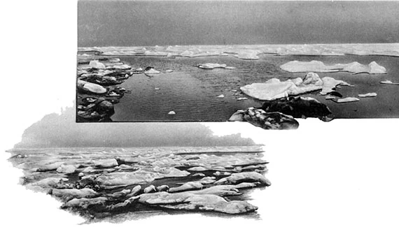 Льдина, покрытая песком. Карское море.