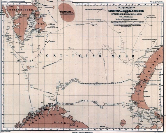 Карта экспедиций «Германии» 1870-1871 гг.