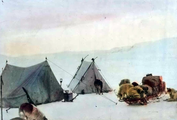 Лагерь на льду, архипелаг Новая Земля, 1913 год.