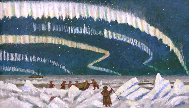 И. К. Вылко «Художник Борисов покидает яхту «Мечта» в Карском море»