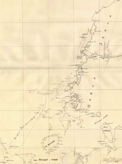 Карта Новой Земли 1825 года.