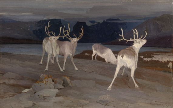 Олени, художник А.Борисов