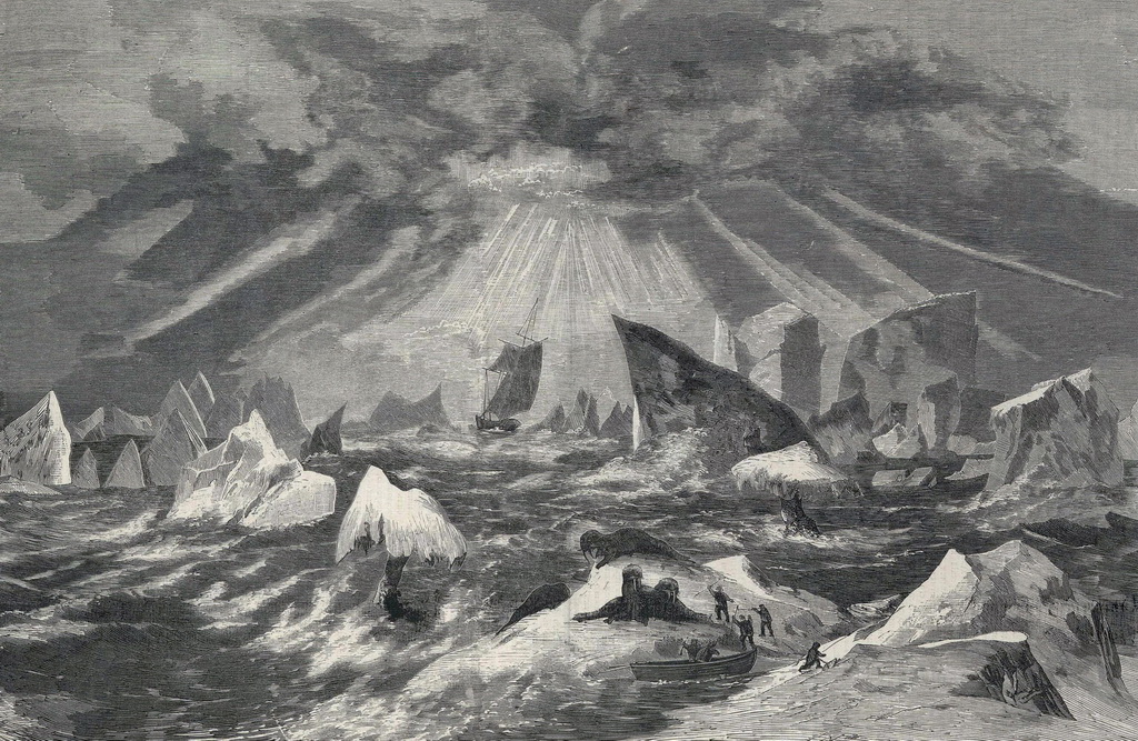 Суда экспедиции, окруженные льдами