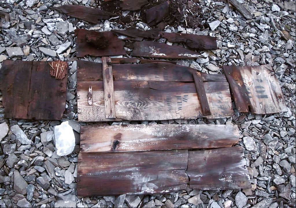 Доски от ящика с гороховой колбасой из продовольственного депо австро-венгерской экспедиции