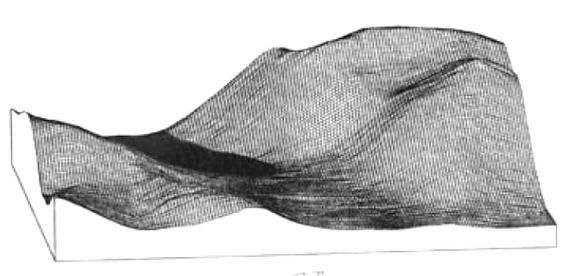 Трехмерная модель рельефа долины оползня