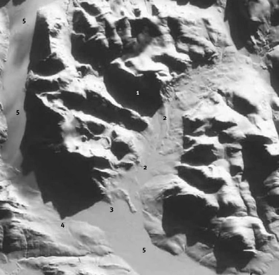 Заснеженный район ядерных испытаний на Новой Земле