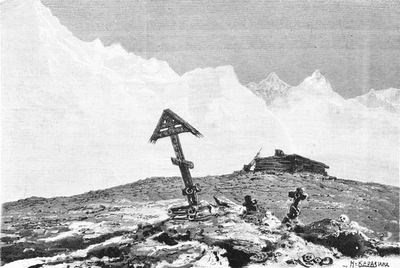 Заброшенное становище на Новой Землѣ.